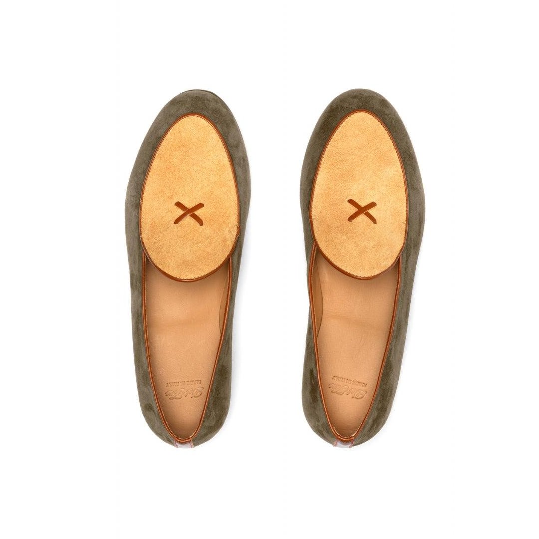 Men's Olive Textured Tan Milano Loafer Del Toro Shoes