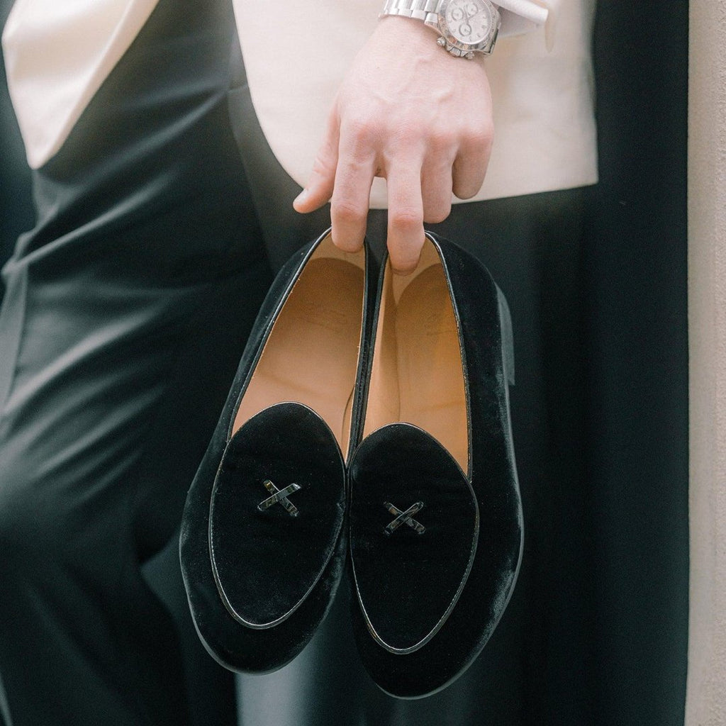 Men's Black Velvet Milano Loafer Del Toro Shoes