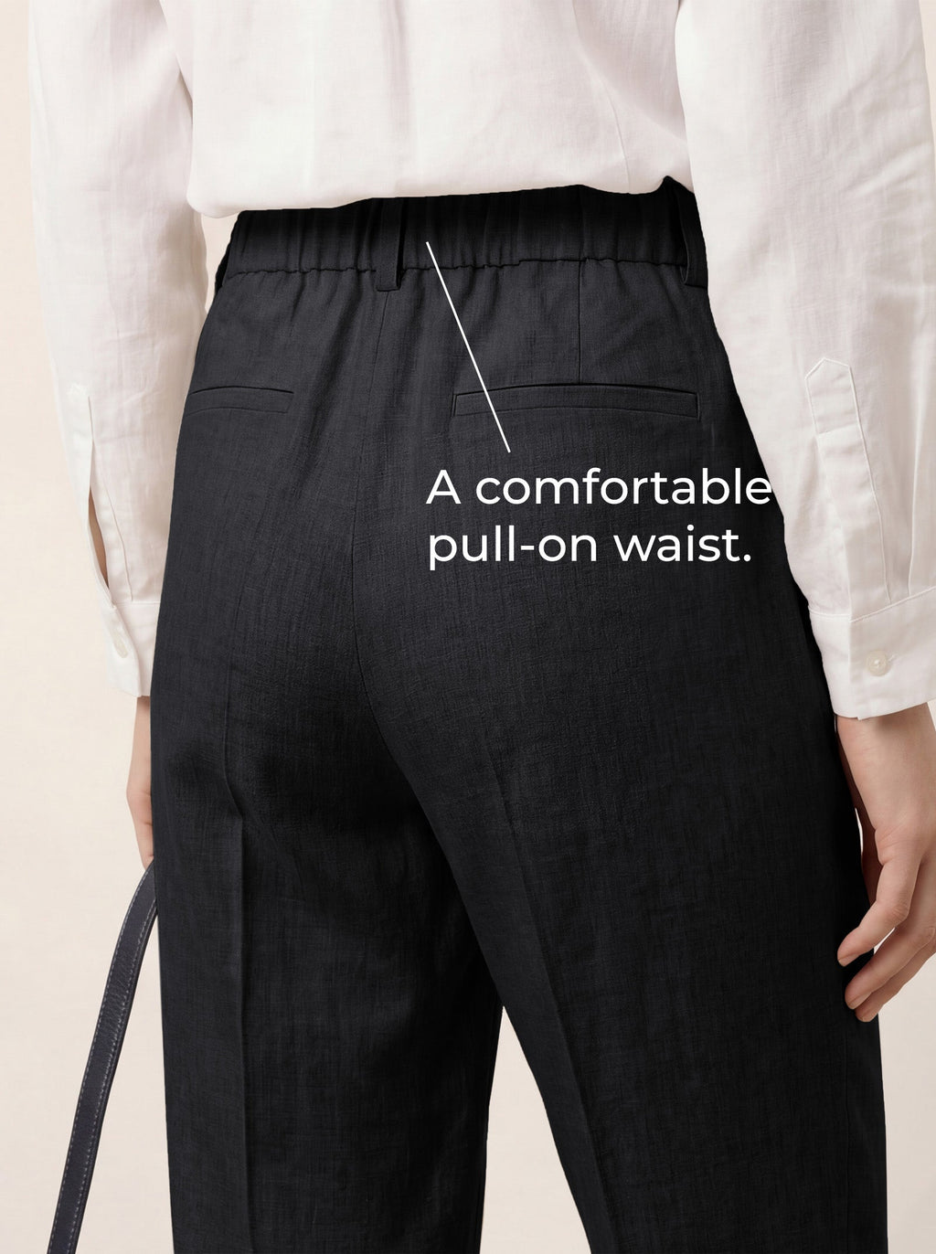 Linen Tailored Straight Cropped Pants LOGAN LINTICO