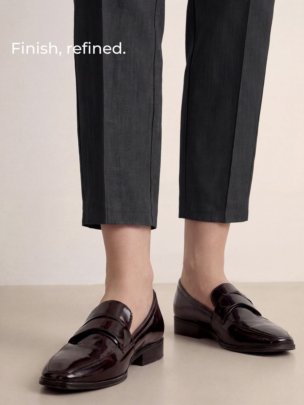 Linen Tailored Straight Cropped Pants LOGAN LINTICO