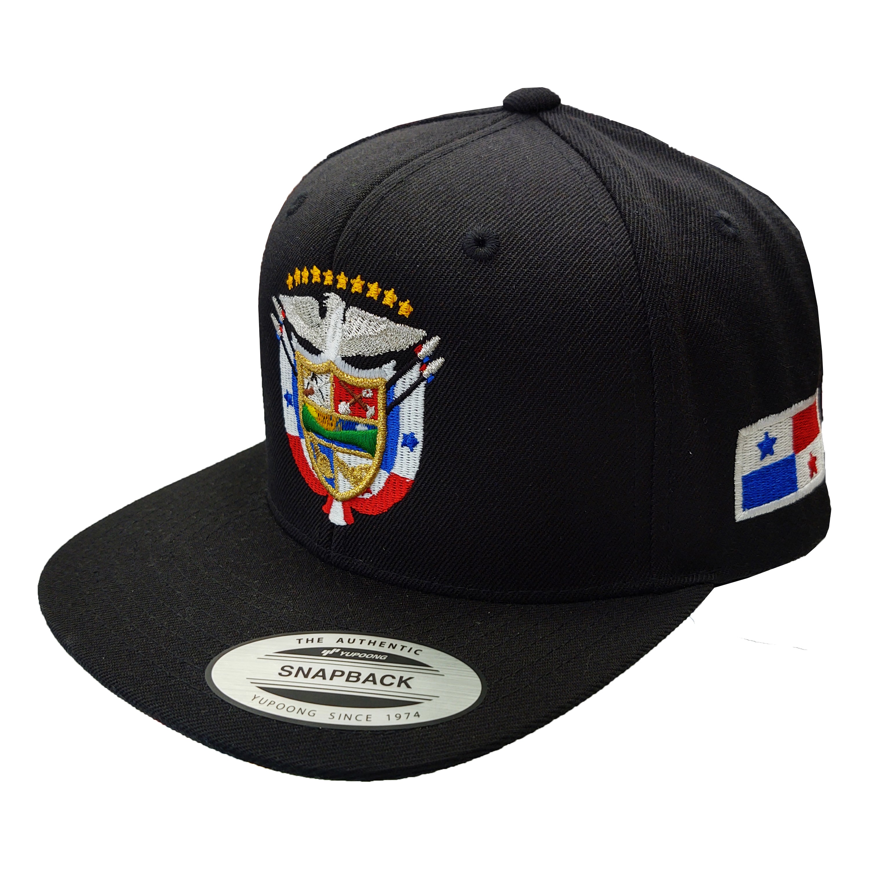 SnapBack Panama Hats with Embroidered Panama Shield and Flag Peligro Sports