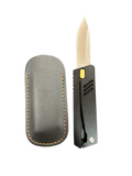 Thumb Switch "Gravity" Knives - Includes Leather Case (3cR13 Steel) Wood Shark Co.