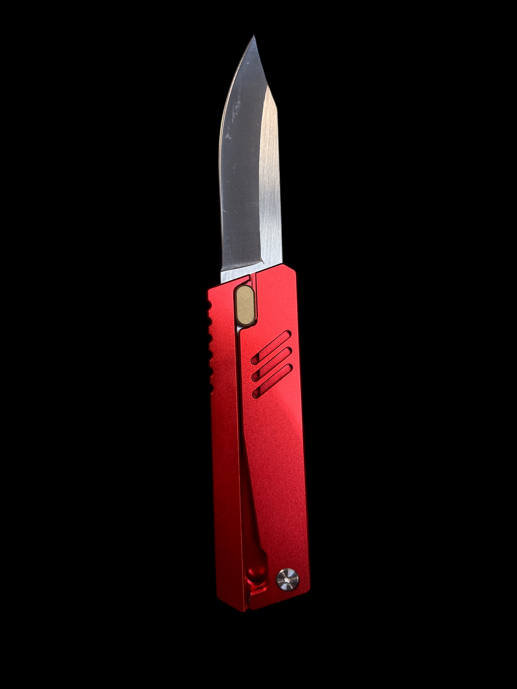 Thumb Switch "Gravity" Knives - Includes Leather Case (3cR13 Steel) Wood Shark Co.