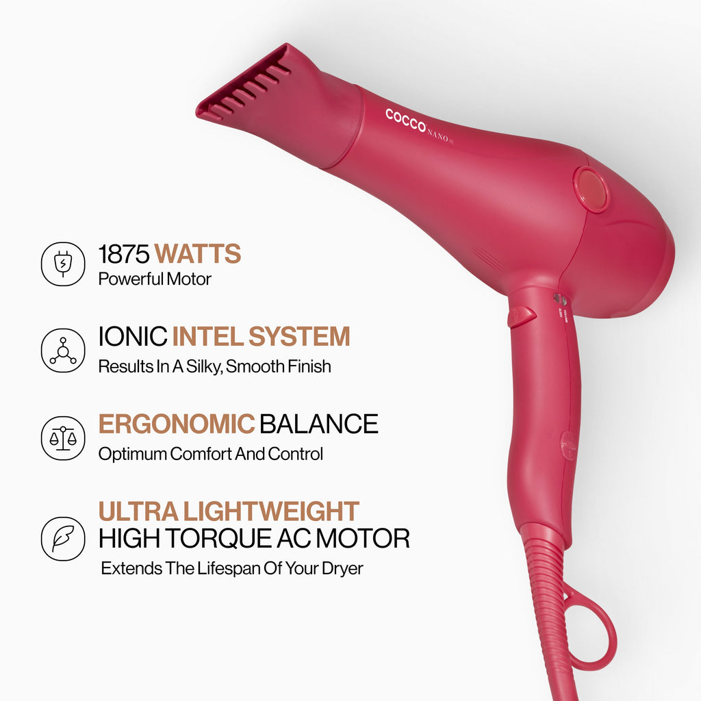 COCCO® Nano Pro Hair Dryer (Pink) Cocco Hair Professional