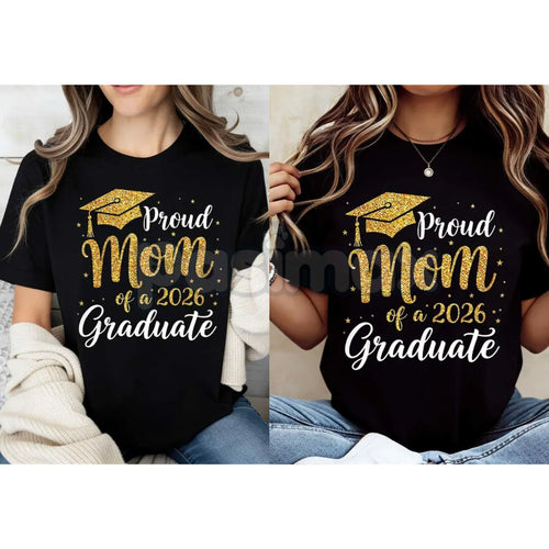 "Proud Mom of a 2026 Graduate" T-Shirt – Graduation Cap & Tassel Graphic Tee, Premium 100% Cotton Senior Mom Top, Soft Lived-In Heavyweight Milestone Shirt, Made in USA Pasimax