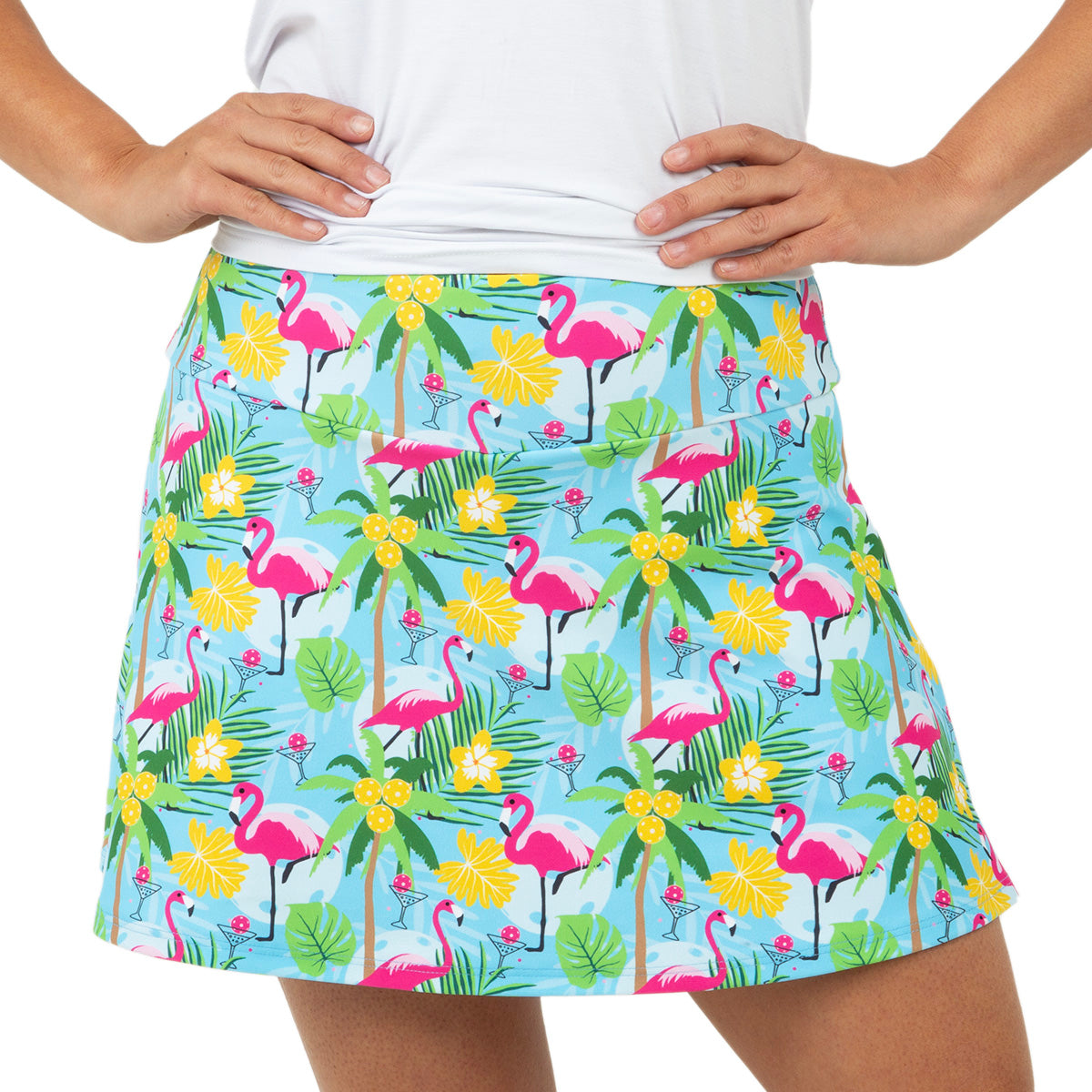 Blue Pickleball and Flamingos Swing Skirt Final Sale Queen of the Court