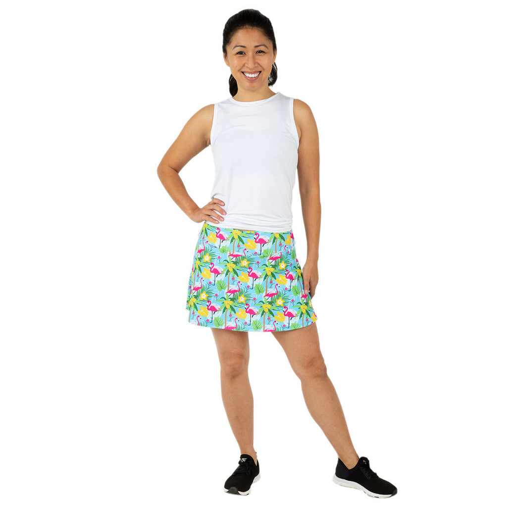Blue Pickleball and Flamingos Swing Skirt Final Sale Queen of the Court