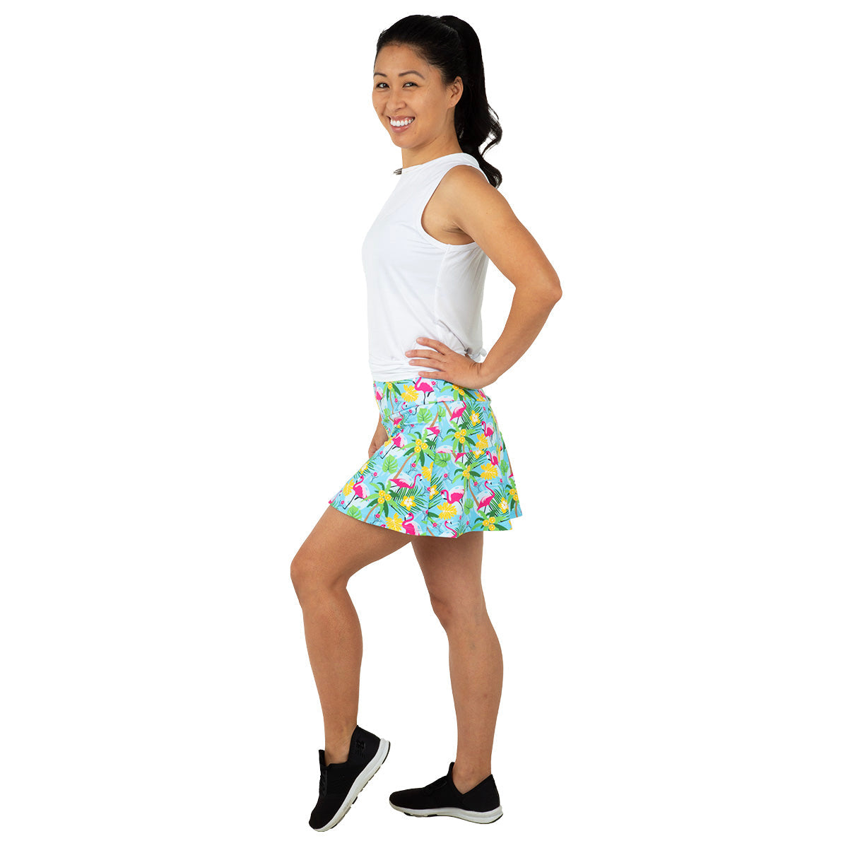Blue Pickleball and Flamingos Swing Skirt Final Sale Queen of the Court