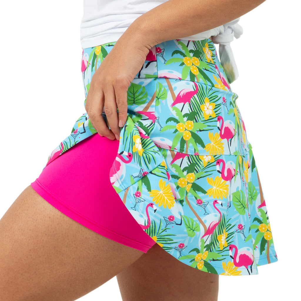 Blue Pickleball and Flamingos Swing Skirt Final Sale Queen of the Court