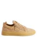 Giuseppe Zanotti GZ94 White Nubuck Low-Top Sneakers with Side Zippers and Honey Rubber Sole Banlieue91