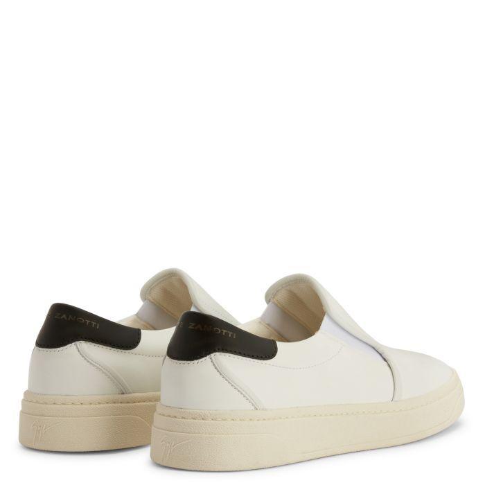 Giuseppe Zanotti GZ94 Men's Slip-On Sneakers with Unique Two-Tone Design and Gunmetal Applique Banlieue91