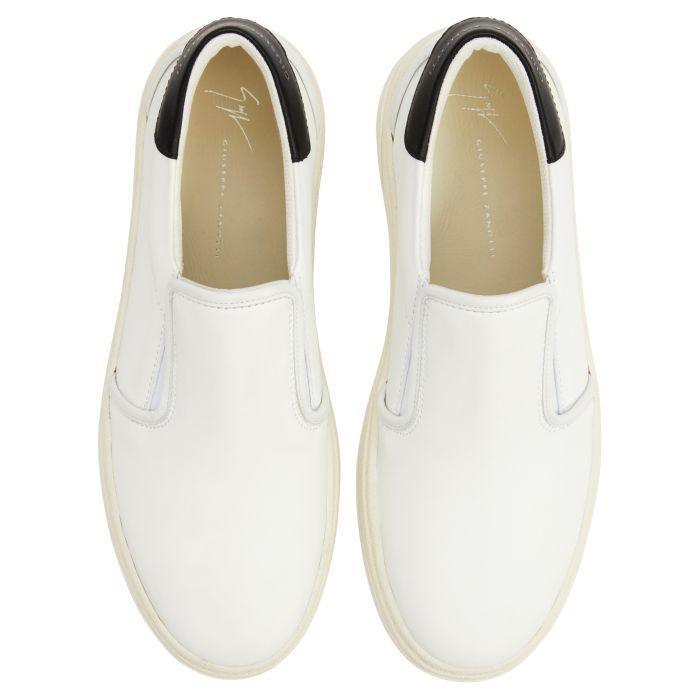 Giuseppe Zanotti GZ94 Men's Slip-On Sneakers with Unique Two-Tone Design and Gunmetal Applique Banlieue91