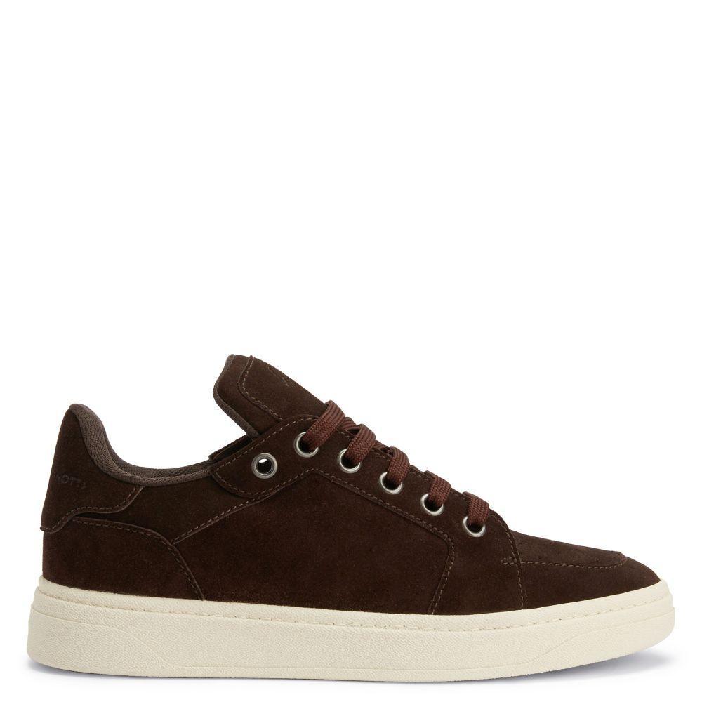 Giuseppe Zanotti GZ94 Men's Luxury Suede Lace-Up Sneakers with Unique Logo Detailing Banlieue91
