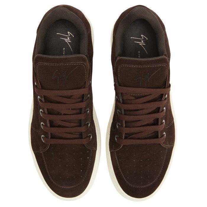 Giuseppe Zanotti GZ94 Men's Luxury Suede Lace-Up Sneakers with Unique Logo Detailing Banlieue91
