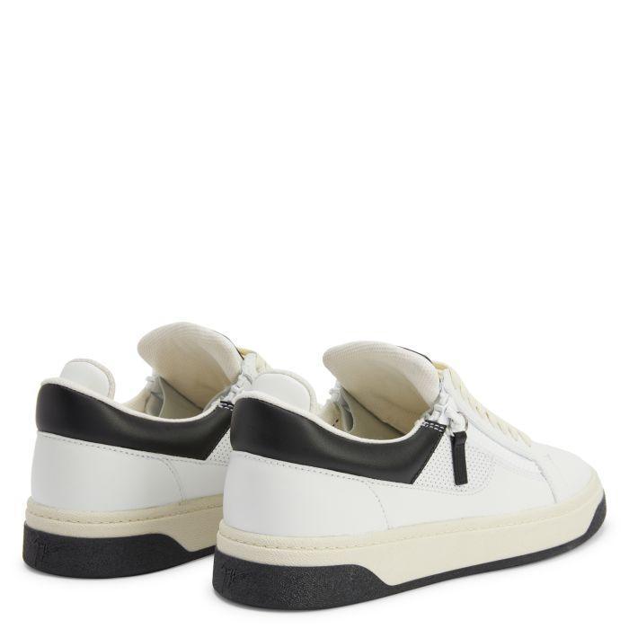 Giuseppe Zanotti GZ94 Men's Luxury Low-Top Sneakers with Perforated Leather and Side Zips Banlieue91
