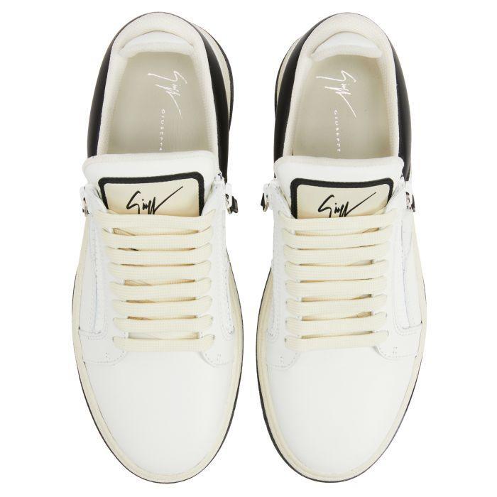 Giuseppe Zanotti GZ94 Men's Luxury Low-Top Sneakers with Perforated Leather and Side Zips Banlieue91