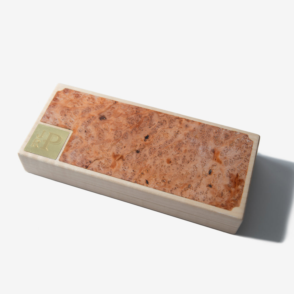 Cigar Travel Case - Redwood Burl Inlay - Personalized Brass Engraving - Spanish Cedar Lining Red Ridge Woodworking
