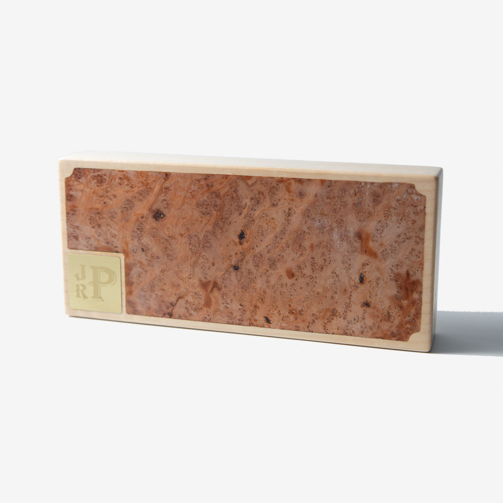 Cigar Travel Case - Redwood Burl Inlay - Personalized Brass Engraving - Spanish Cedar Lining Red Ridge Woodworking