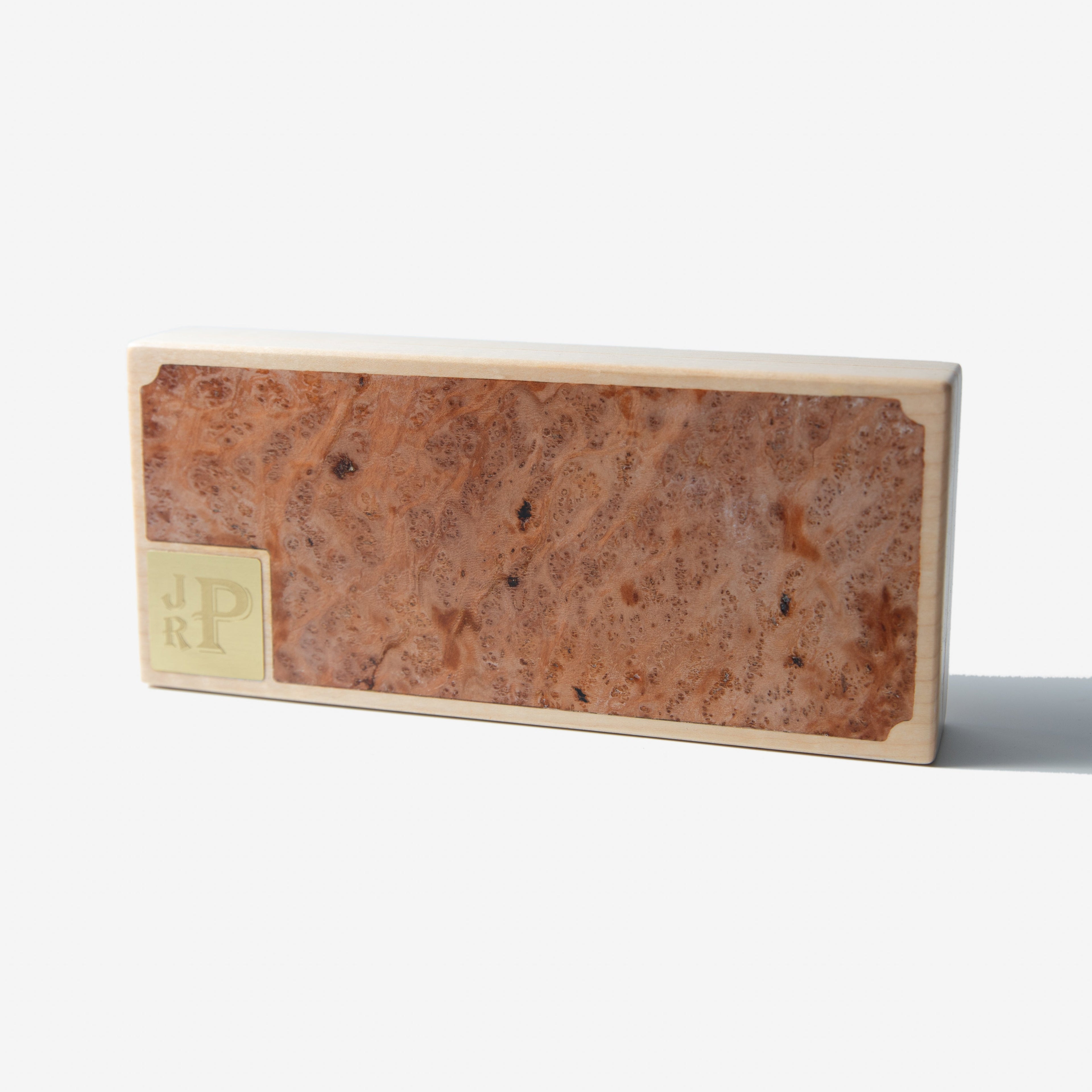 Cigar Travel Case - Redwood Burl Inlay - Personalized Brass Engraving - Spanish Cedar Lining Red Ridge Woodworking