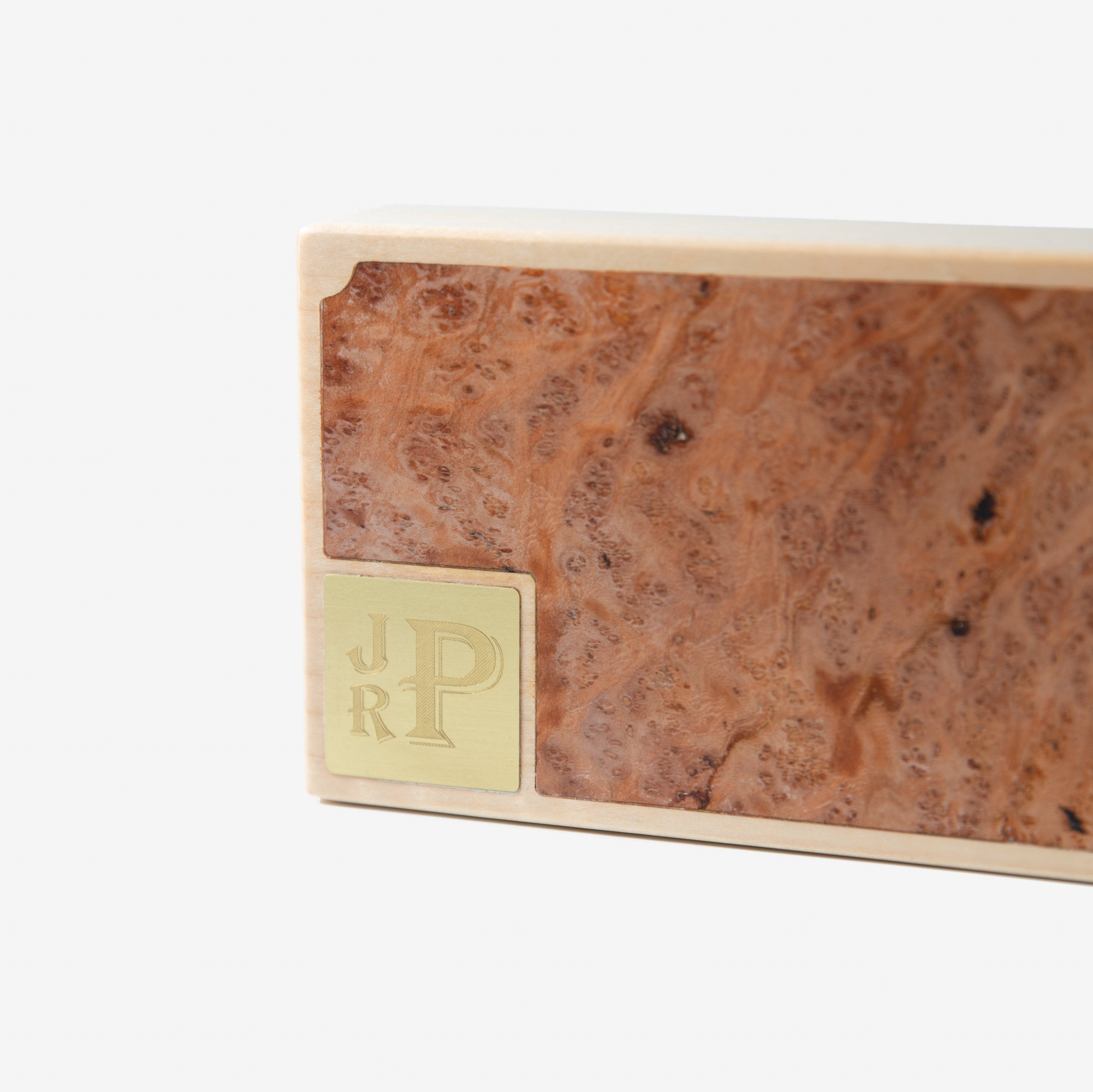 Cigar Travel Case - Redwood Burl Inlay - Personalized Brass Engraving - Spanish Cedar Lining Red Ridge Woodworking