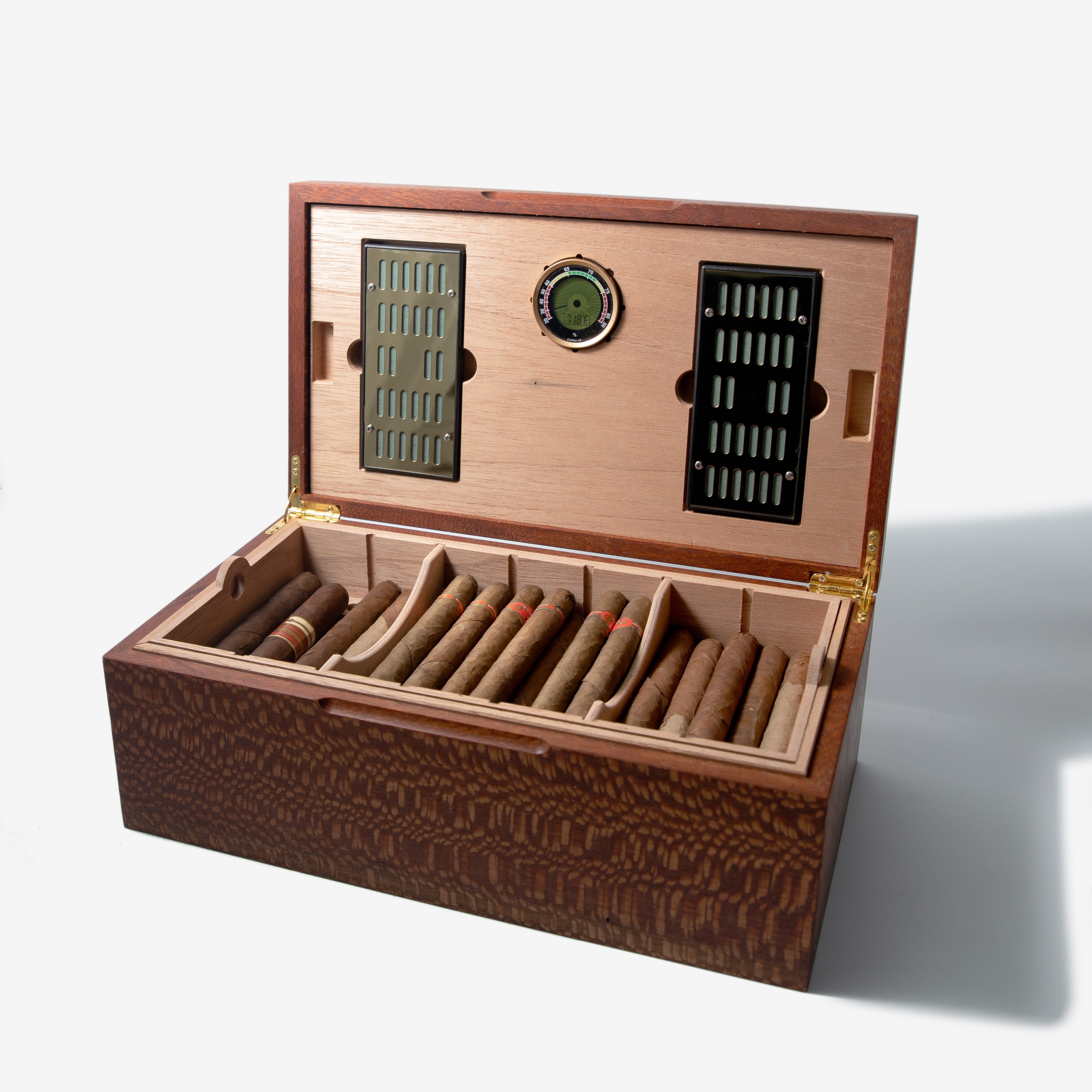 Cigar Humidor - Lacewood with Spanish Cedar Lining - 80 Capacity Red Ridge Woodworking