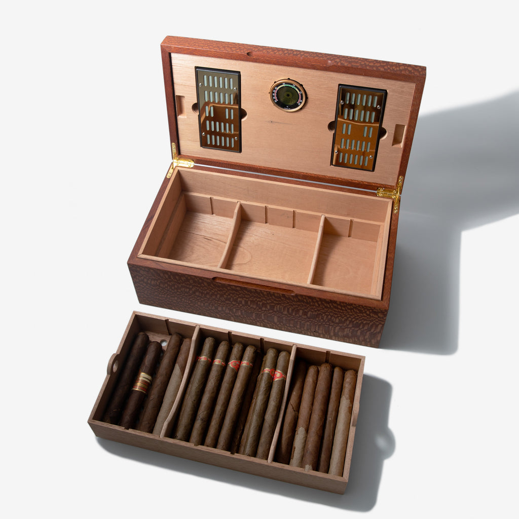 Cigar Humidor - Lacewood with Spanish Cedar Lining - 80 Capacity Red Ridge Woodworking