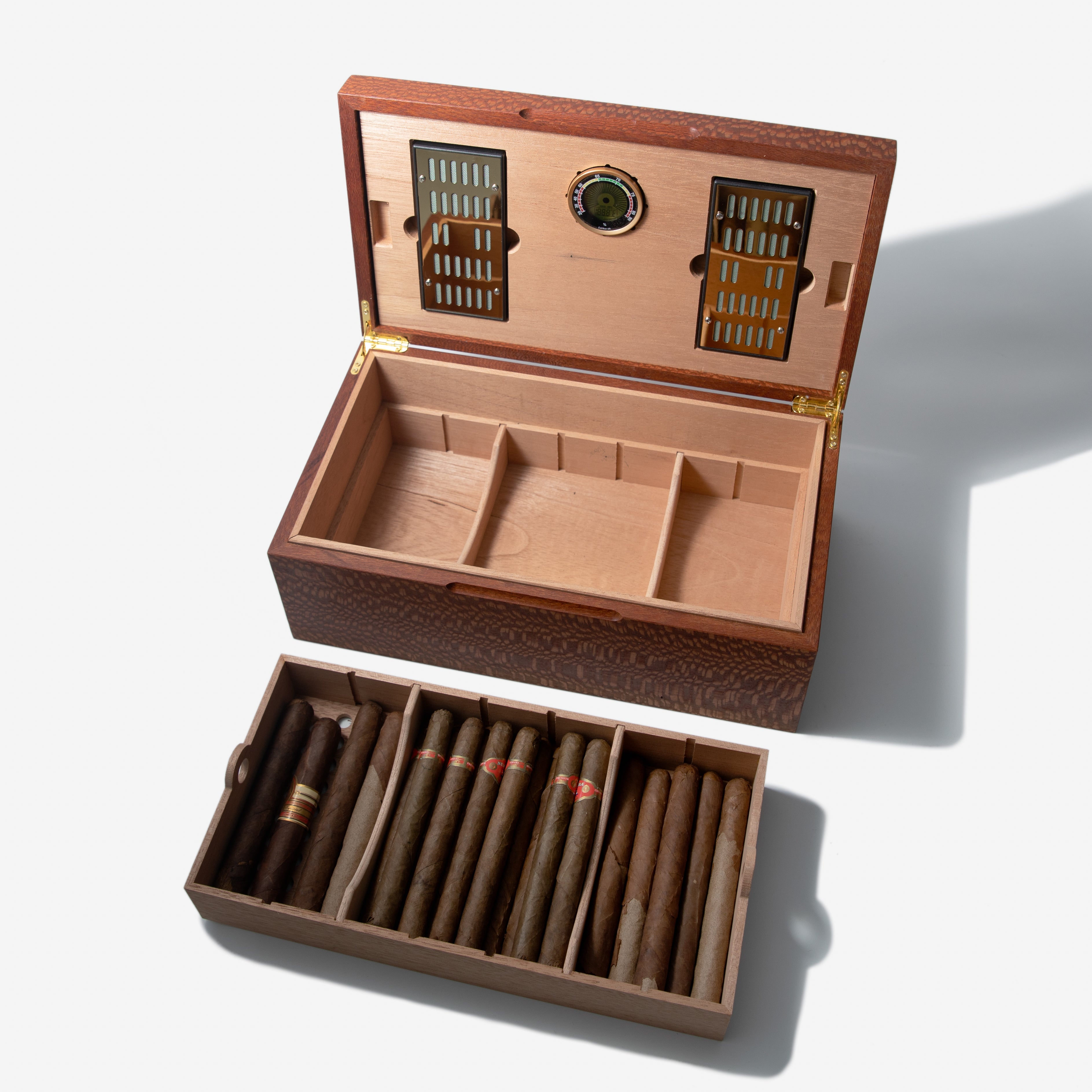 Cigar Humidor - Lacewood with Spanish Cedar Lining - 80 Capacity Red Ridge Woodworking