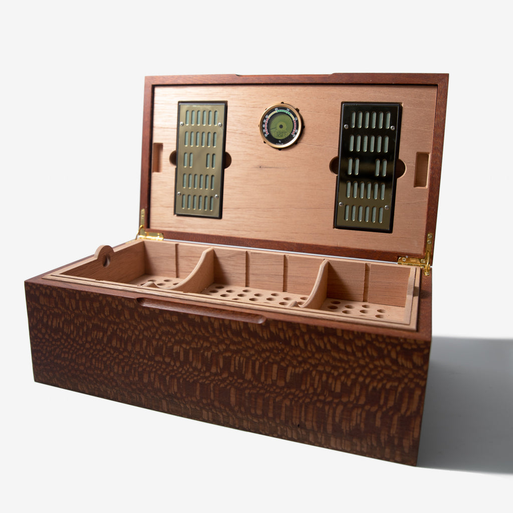 Cigar Humidor - Lacewood with Spanish Cedar Lining - 80 Capacity Red Ridge Woodworking