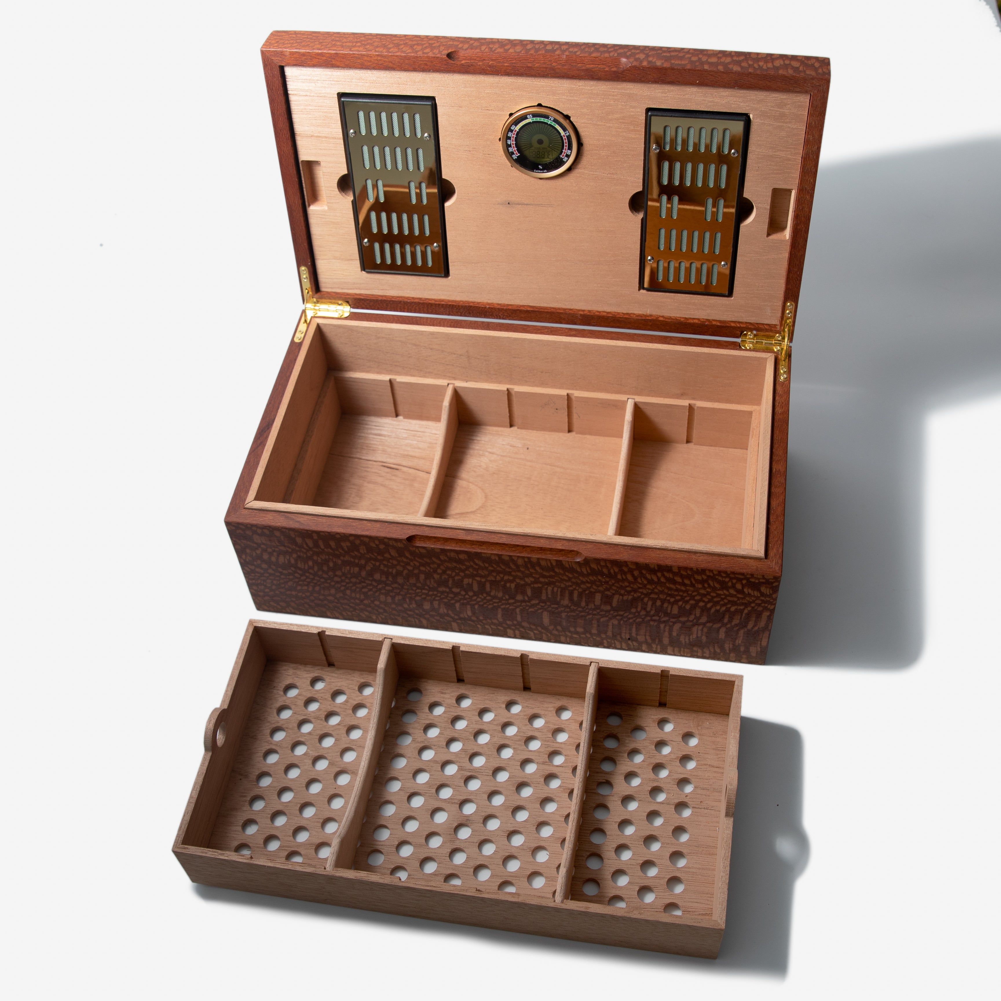 Cigar Humidor - Lacewood with Spanish Cedar Lining - 80 Capacity Red Ridge Woodworking