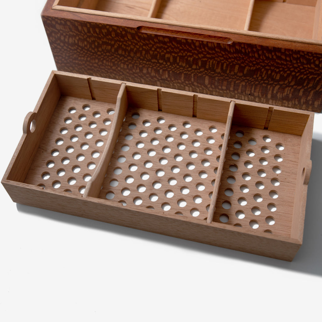 Cigar Humidor - Lacewood with Spanish Cedar Lining - 80 Capacity Red Ridge Woodworking