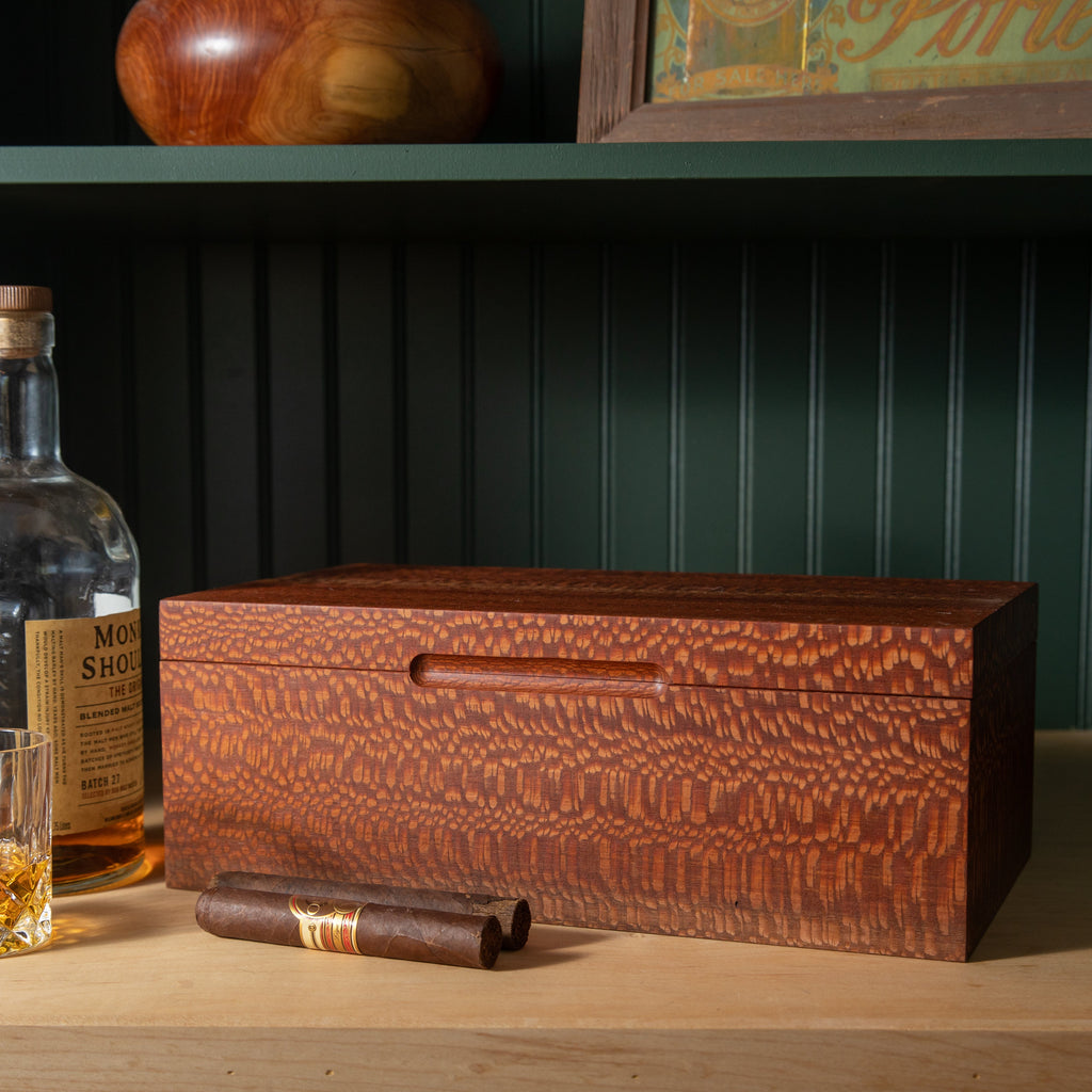 Cigar Humidor - Lacewood with Spanish Cedar Lining - 80 Capacity Red Ridge Woodworking