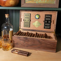 Cigar Humidor - Black Walnut with Spanish Cedar Lining - 80 Capacity Red Ridge Woodworking