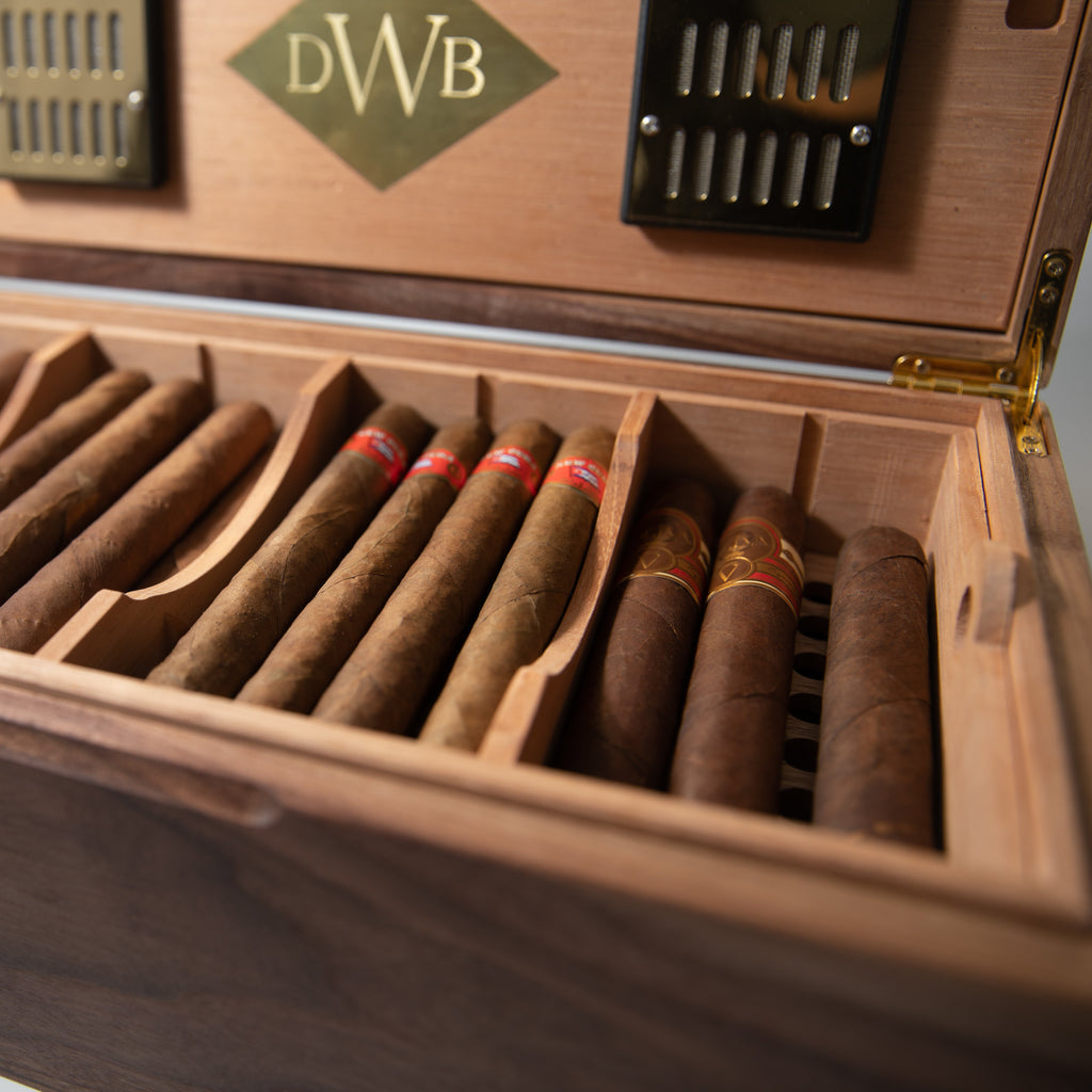 Cigar Humidor - Black Walnut with Spanish Cedar Lining - 80 Capacity Red Ridge Woodworking