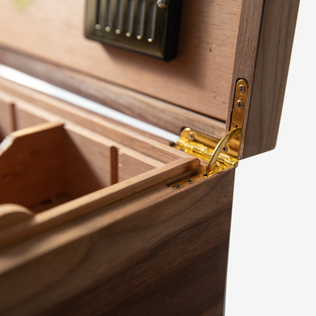 Cigar Humidor - Black Walnut with Spanish Cedar Lining - 80 Capacity Red Ridge Woodworking