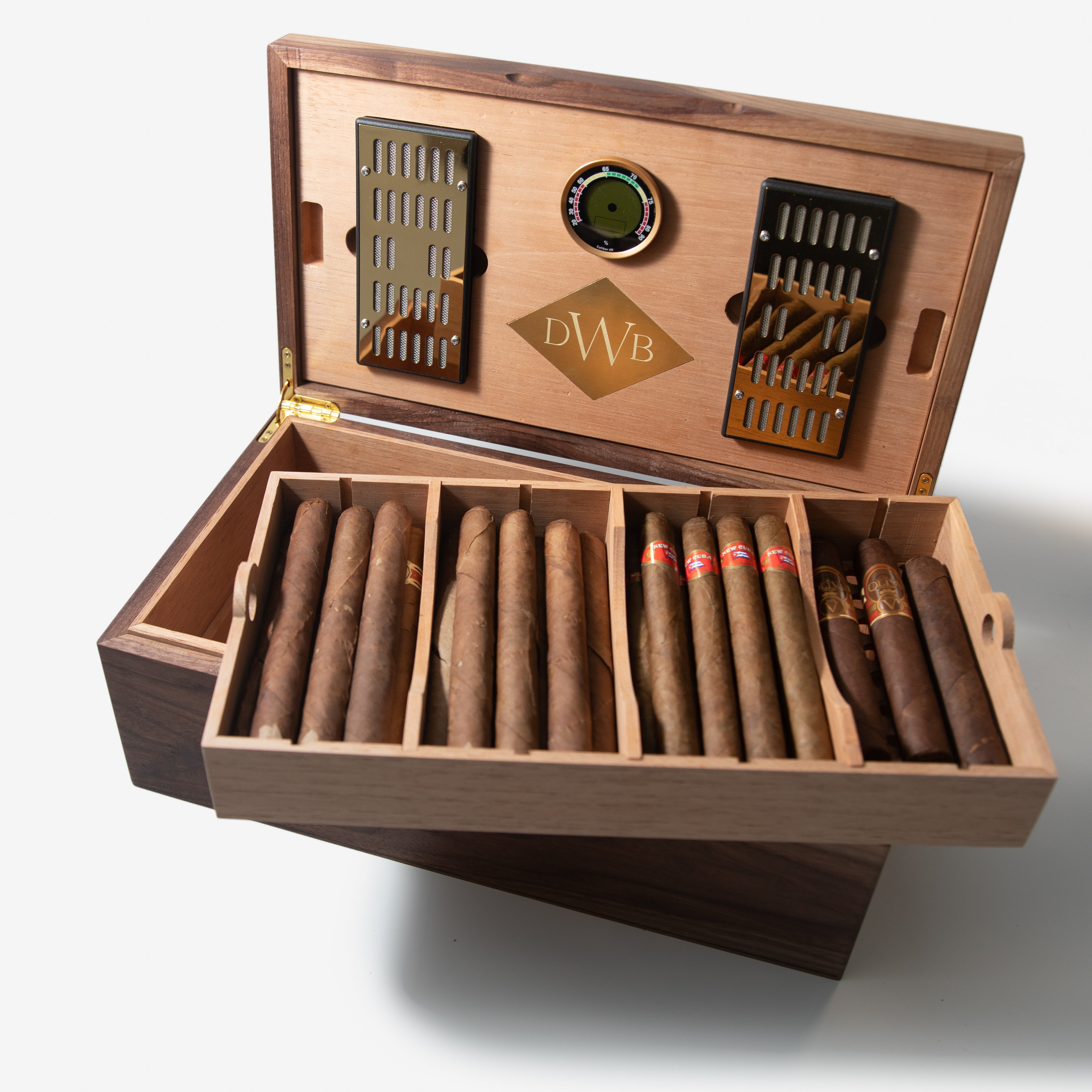 Cigar Humidor - Black Walnut with Spanish Cedar Lining - 80 Capacity Red Ridge Woodworking