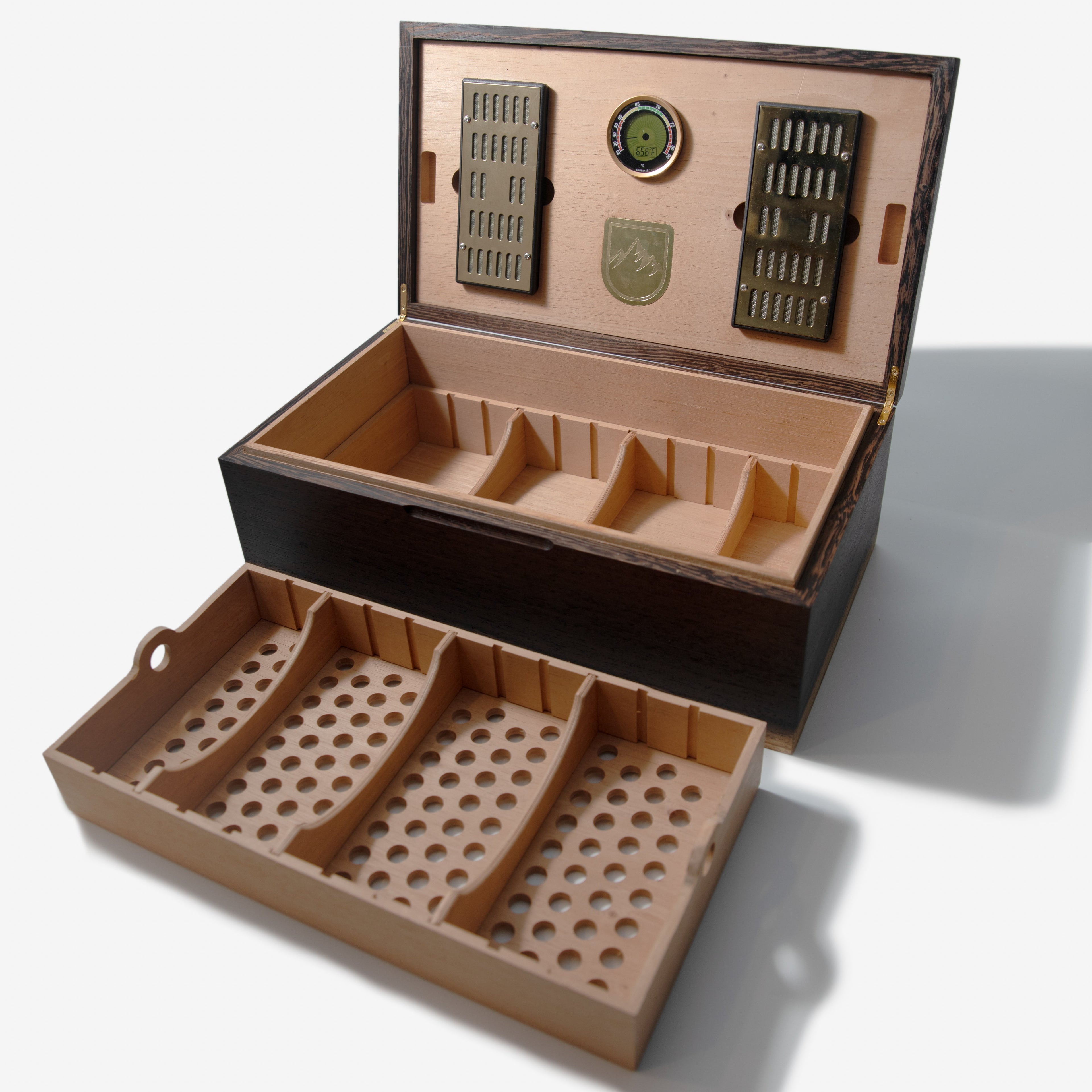 Cigar Humidor - Wenge with Spanish Cedar Lining - 80 Capacity Red Ridge Woodworking