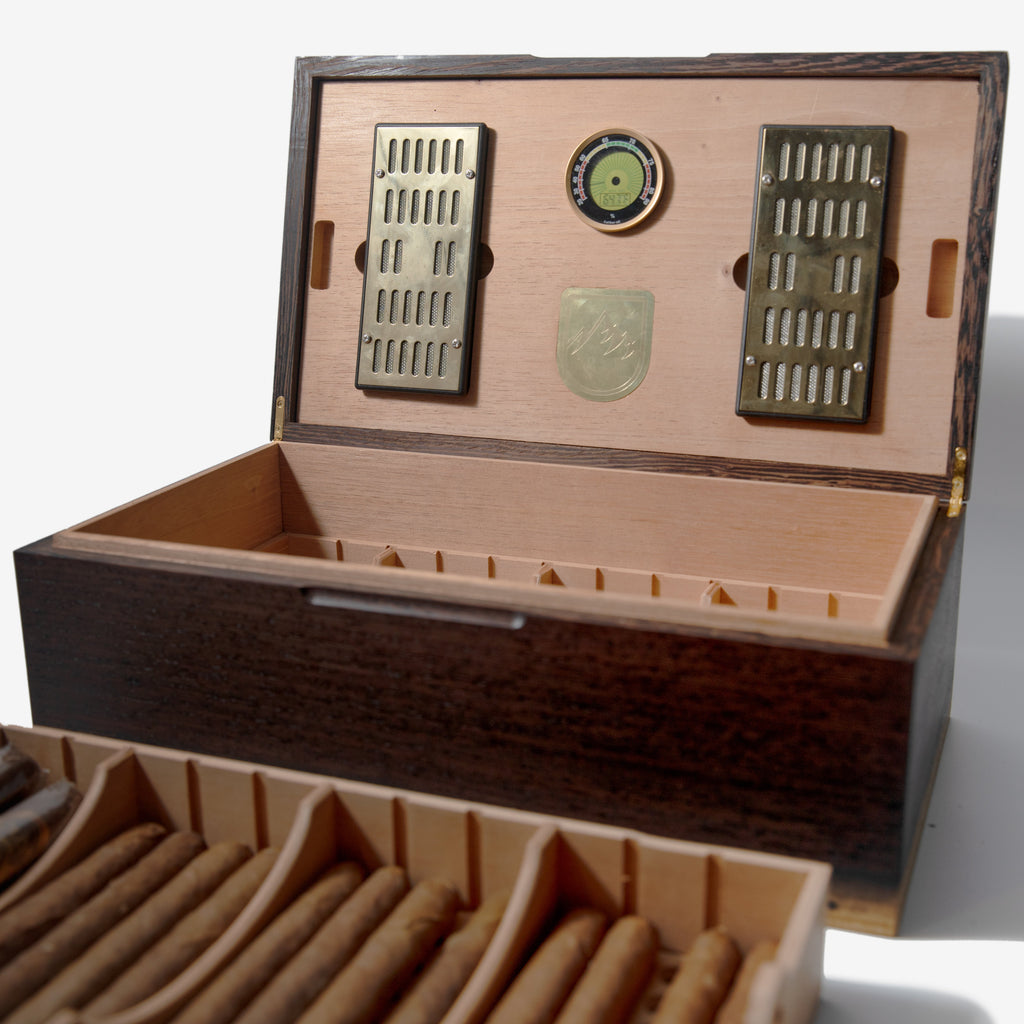 Cigar Humidor - Wenge with Spanish Cedar Lining - 80 Capacity Red Ridge Woodworking