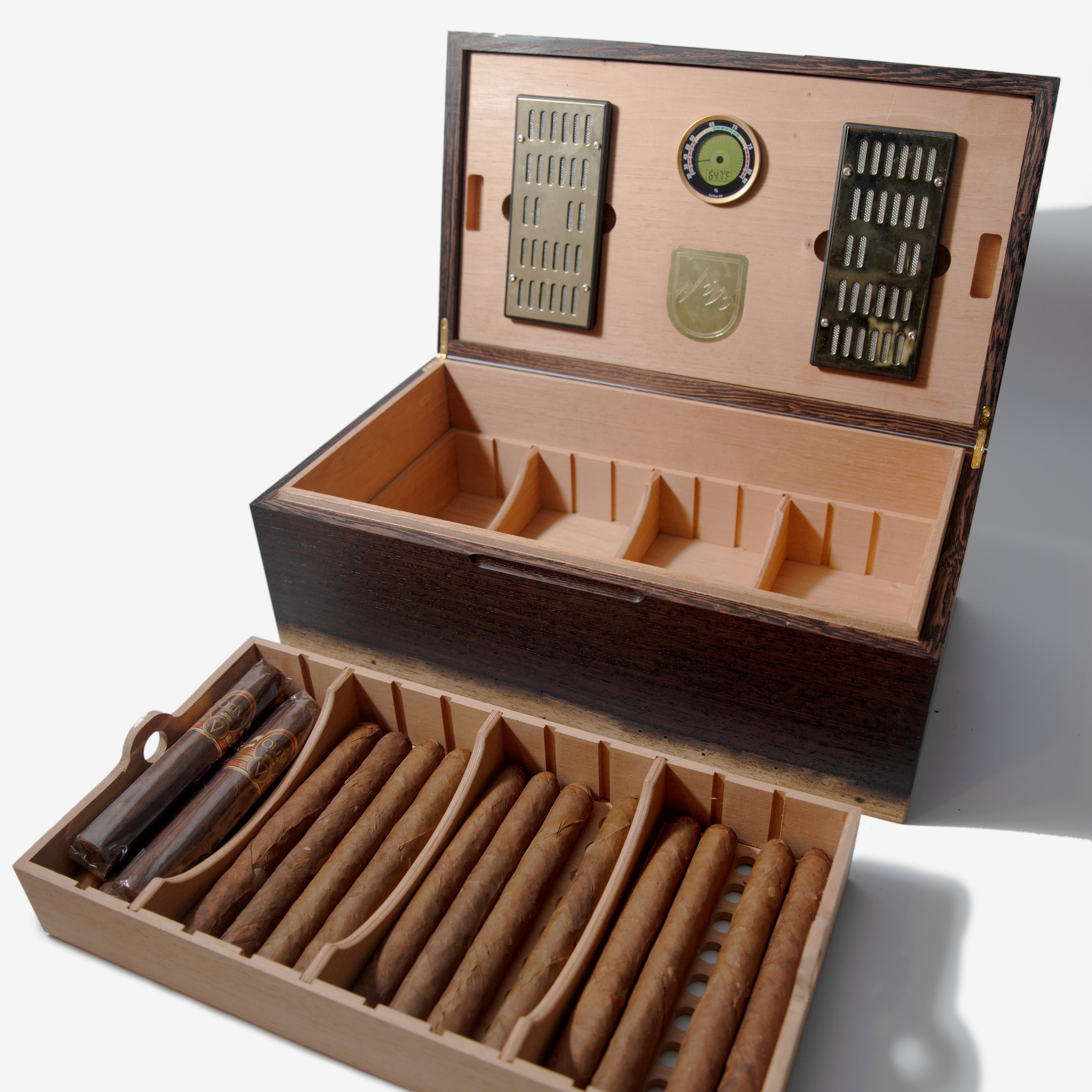 Cigar Humidor - Wenge with Spanish Cedar Lining - 80 Capacity Red Ridge Woodworking