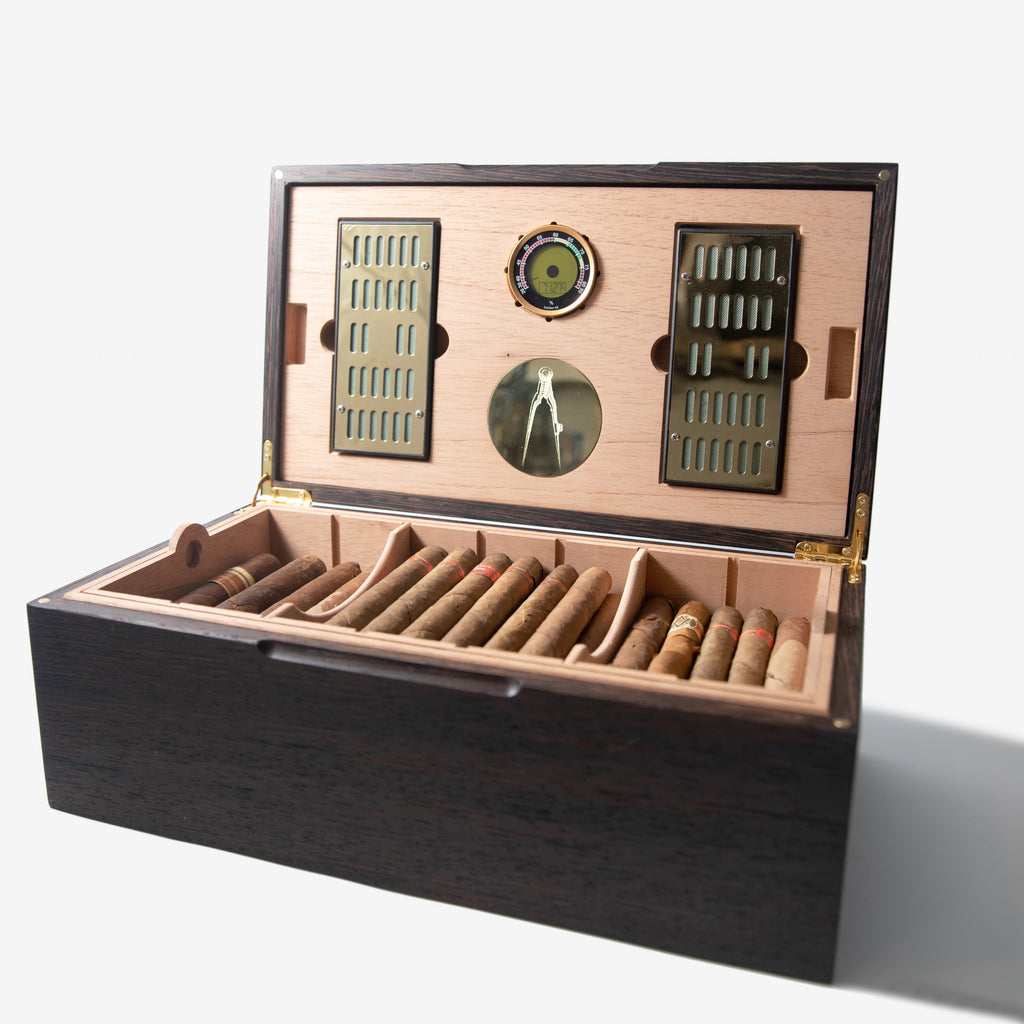 Cigar Humidor - Wenge with Spanish Cedar Lining - 80 Capacity Red Ridge Woodworking