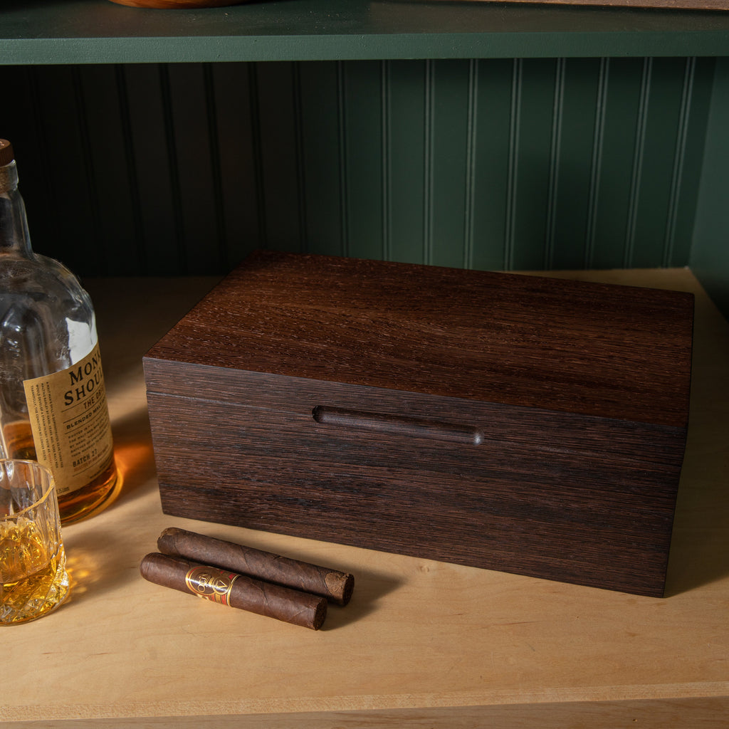 Cigar Humidor - Wenge with Spanish Cedar Lining - 80 Capacity Red Ridge Woodworking