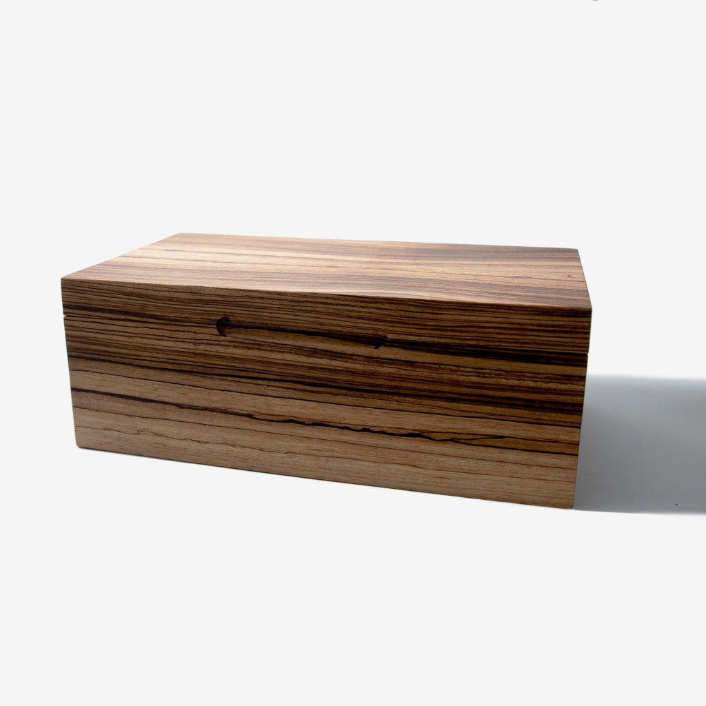 Cigar Humidor - Zebrawood with Spanish Cedar Lining - 80 Capacity Red Ridge Woodworking