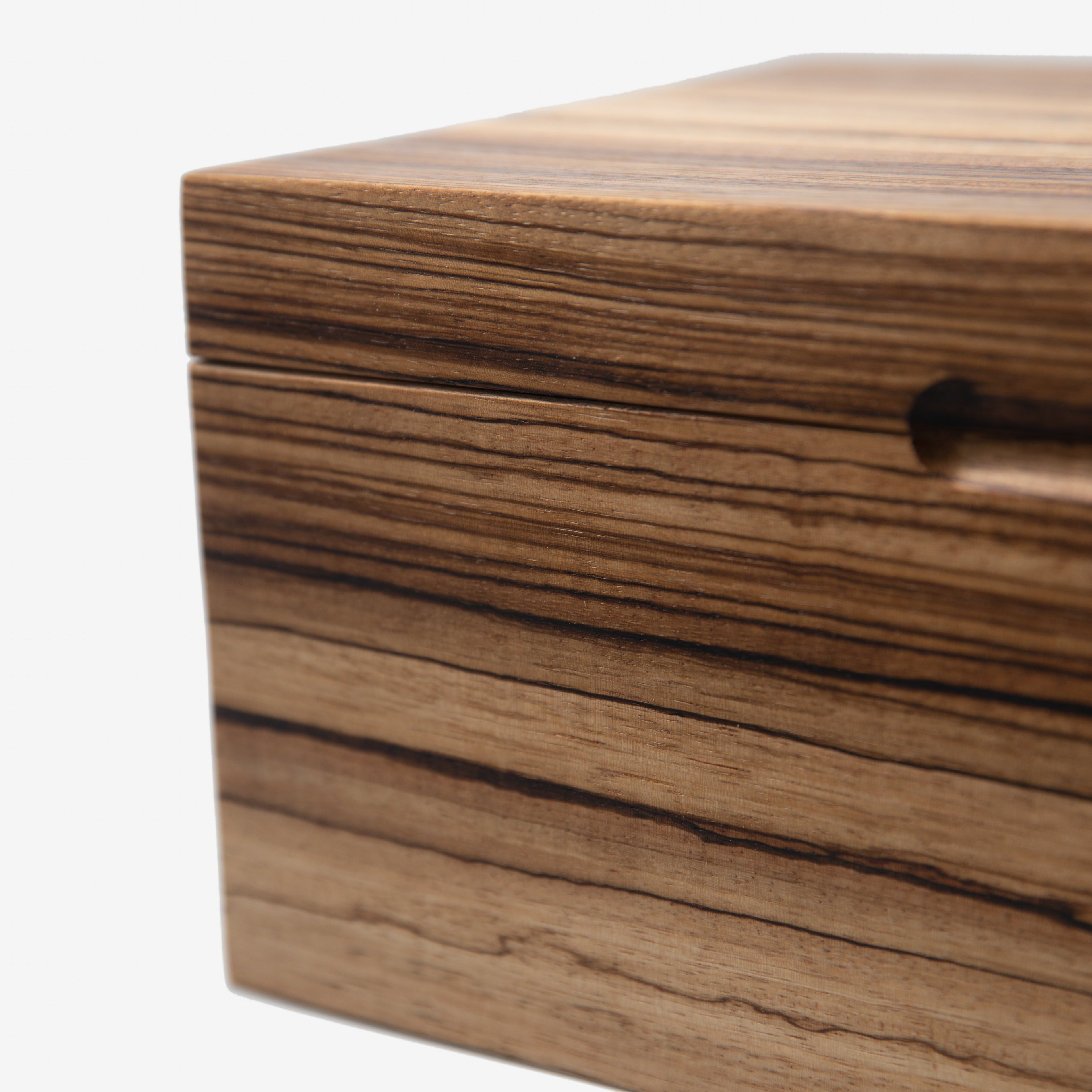 Cigar Humidor - Zebrawood with Spanish Cedar Lining - 80 Capacity Red Ridge Woodworking