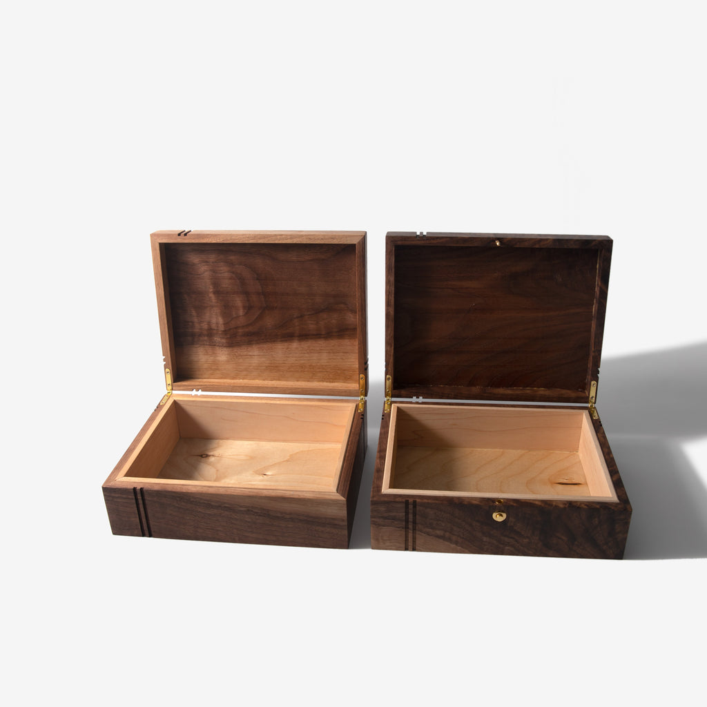 Keepsake Box - Black Walnut and Maple Red Ridge Woodworking