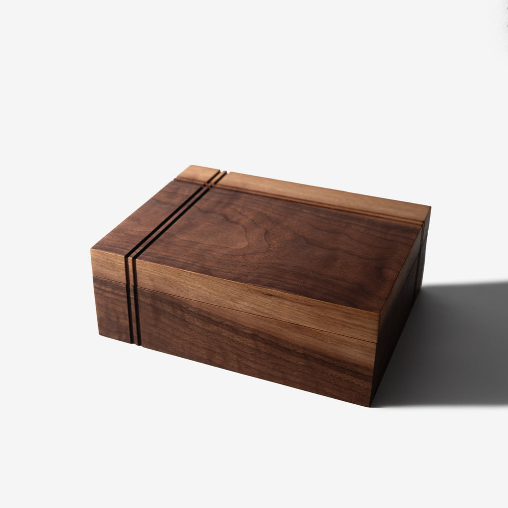 Keepsake Box - Black Walnut and Maple Red Ridge Woodworking