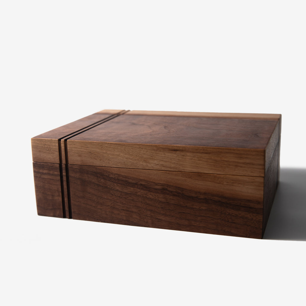 Keepsake Box - Black Walnut and Maple Red Ridge Woodworking