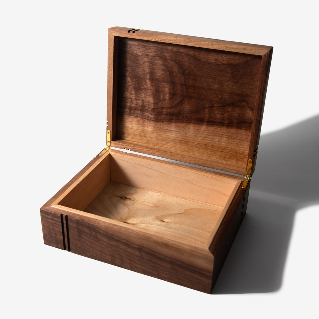Keepsake Box - Black Walnut and Maple Red Ridge Woodworking