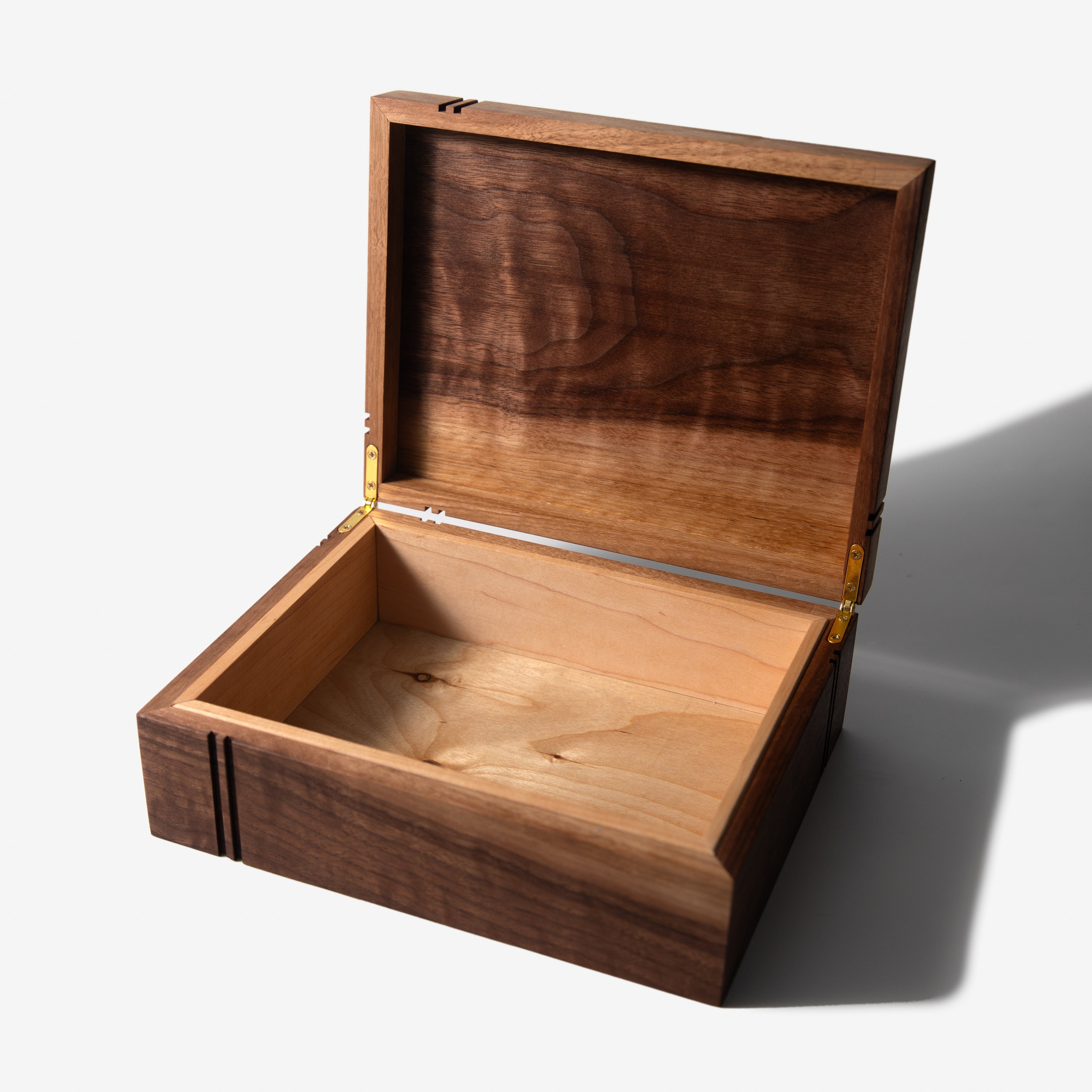 Keepsake Box - Black Walnut and Maple Red Ridge Woodworking