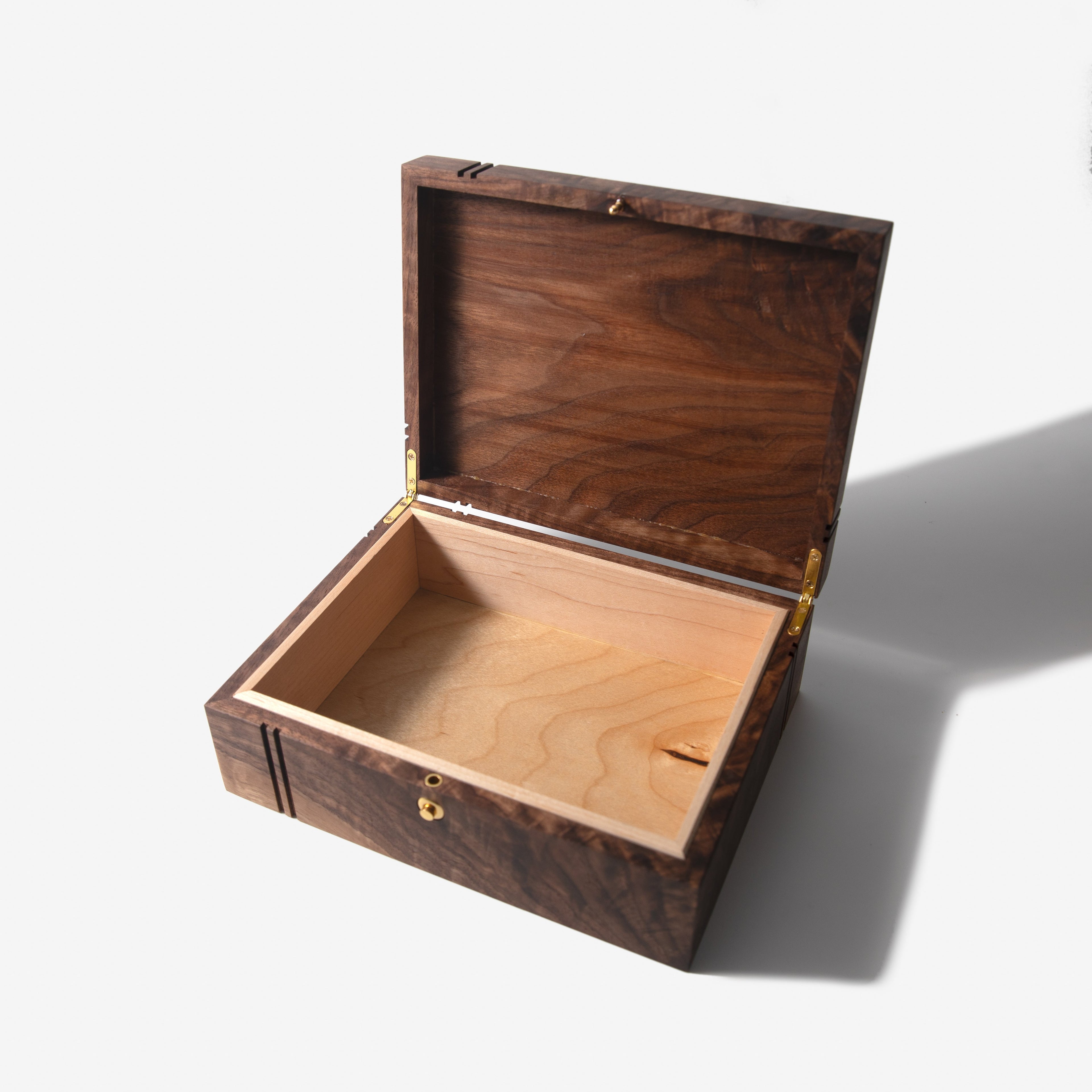 Keepsake Box - Black Walnut and Maple Red Ridge Woodworking