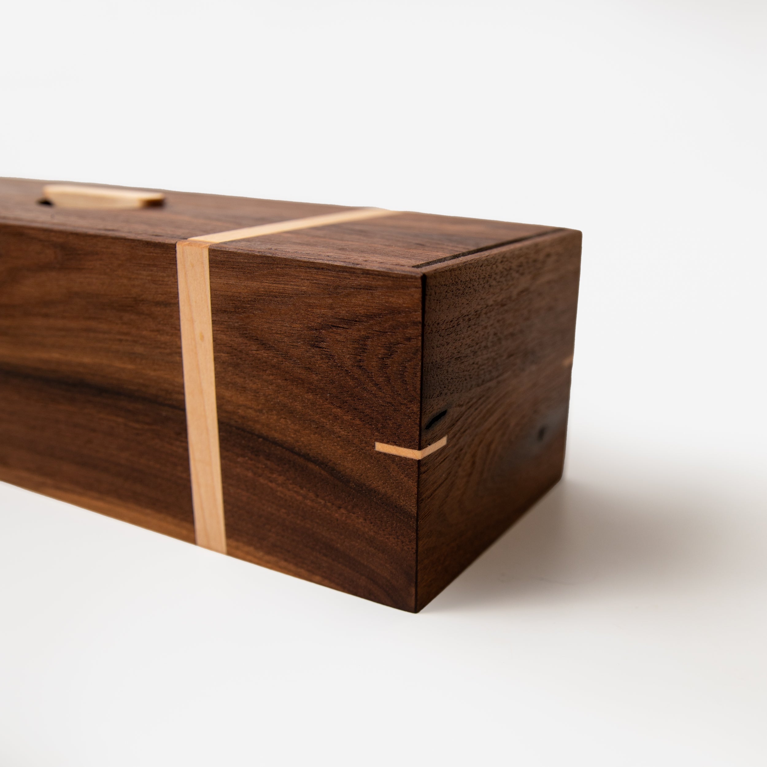 Tea Box - Black Walnut and Maple - 5 Compartments Red Ridge Woodworking