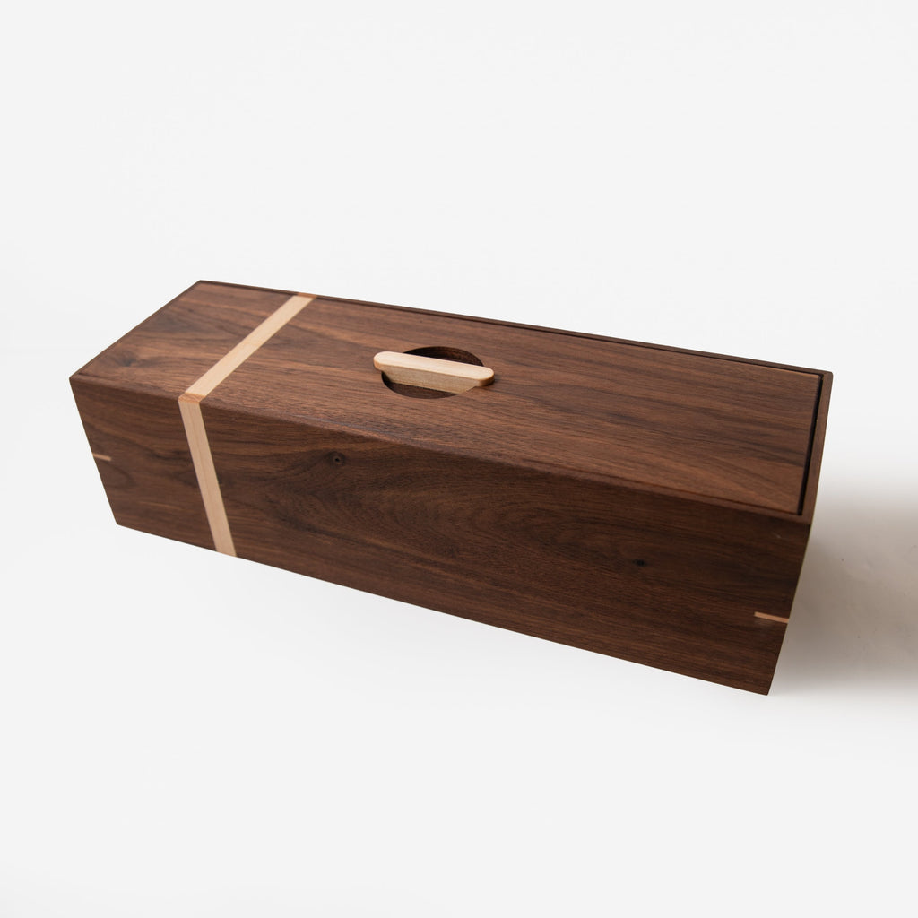 Tea Box - Black Walnut and Maple - 5 Compartments Red Ridge Woodworking